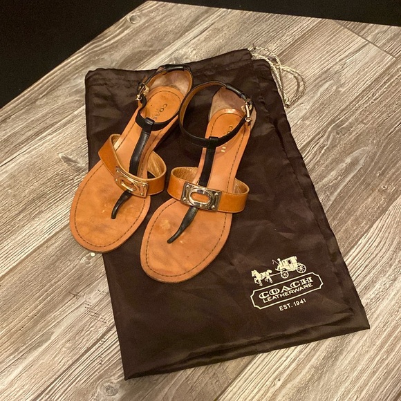 Coach wedge thong sandals size 5B - Picture 3 of 16